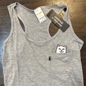 RIPNDIP Gray Tank Top with Cat Pocket